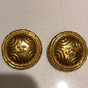 Chanel gold coin earrings